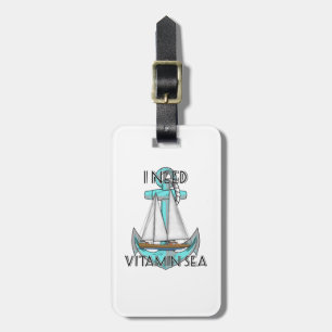 Etiqueta De Bagagem Preciso de Vitamina Mar Náutica Velho Barco