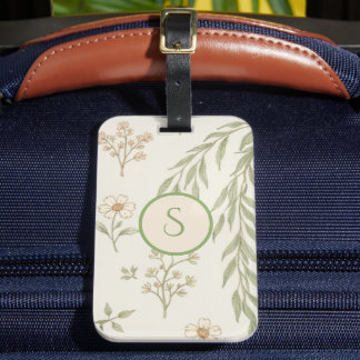 Etiqueta De Bagagem Presente Boho Monograma Cottagecore