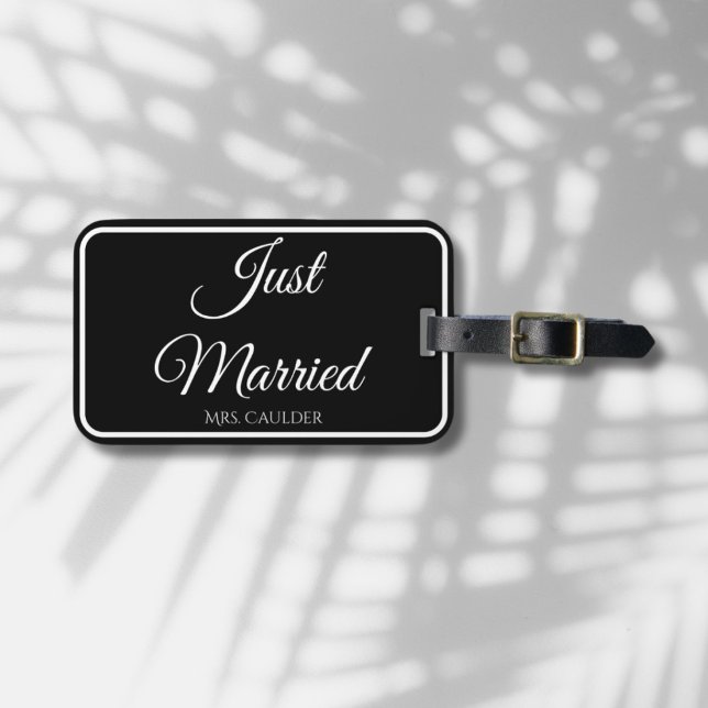 Etiqueta De Bagagem Presente de Casamento Personalizado de recem casad (Custom Just Married Luggage Tag)