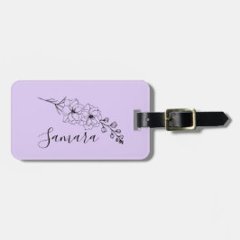 Etiqueta De Bagagem Presente de Flor de Nascimento Delfinium de julho