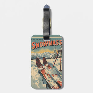 Etiqueta De Bagagem presente de inverno vintage SNOWMASS álamo Colorad