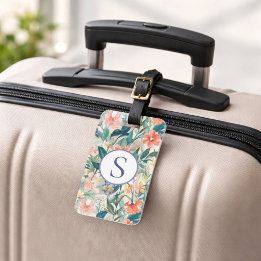 Etiqueta De Bagagem Presente de Viagem Tropical com Monograma Personal