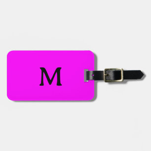 Etiqueta De Bagagem Presente Personalizado Nome Preto Monograma Magent