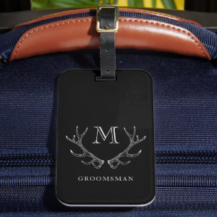 Etiqueta De Bagagem Presente Personalizado Rústico Preto e Branco de G