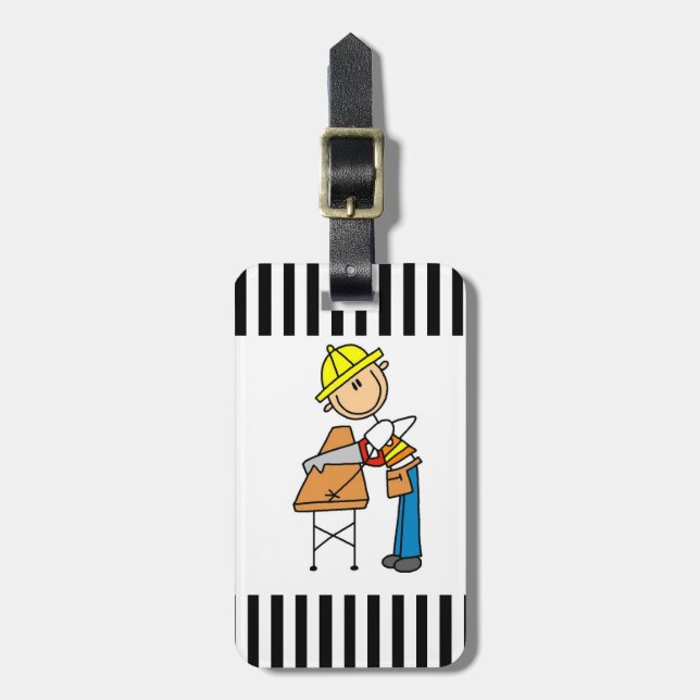 Etiqueta De Bagagem Presentes da madeira serrada do Sawing do (Frente Vertical)