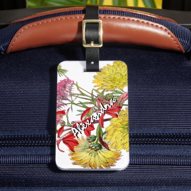 Etiqueta De Bagagem Presentes Florais Festivos (Frente Insitu 2)