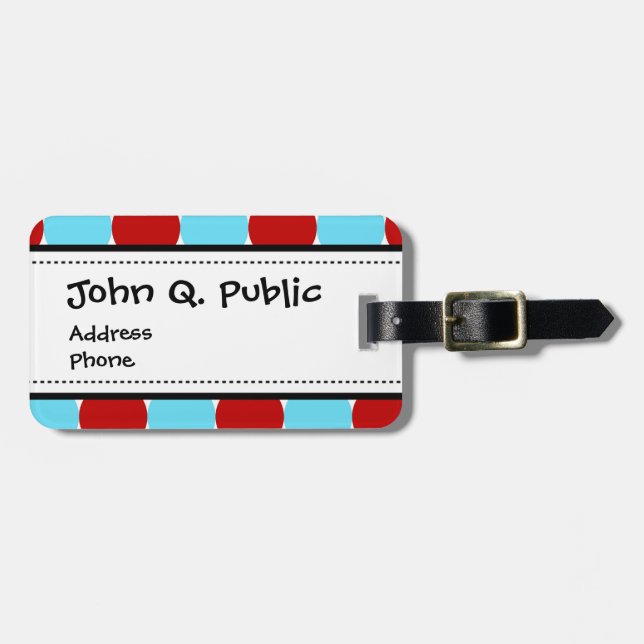 Etiqueta De Bagagem Presentes grandes vermelhos do teste padrão de (Frente Horizontal)