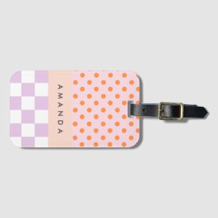 Etiqueta De Bagagem Presentes Lilac de Bolinhas do Monograma Personali