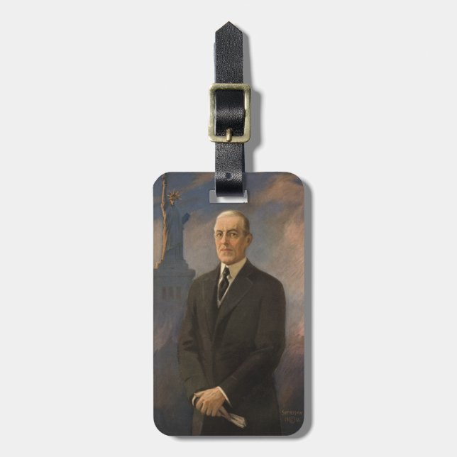 Etiqueta De Bagagem Presidente Americano Woodrow Wilson & Liberdade (Frente Vertical)