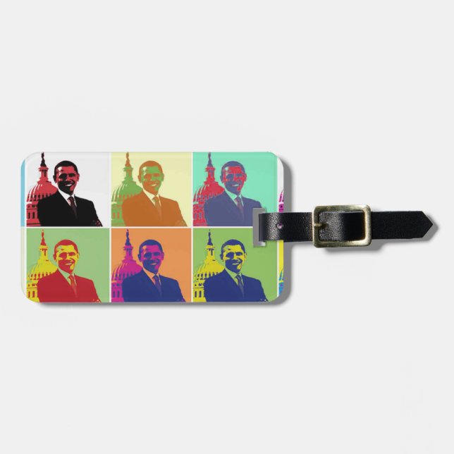 Etiqueta De Bagagem Presidente Obama Pop Art (Frente Horizontal)