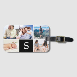 Etiqueta de Bagagem Preta com 5 Fotografias com Mo