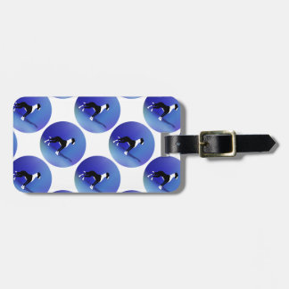 Etiqueta De Bagagem Preto no azul