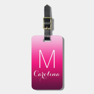 Etiqueta De Bagagem Preto simples para picar o monograma do inclinação