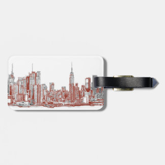 Etiqueta De Bagagem Preto vermelho de New York
