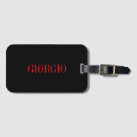 Preto Vermelho Seu Nome Minimalista Moderno Pessoa