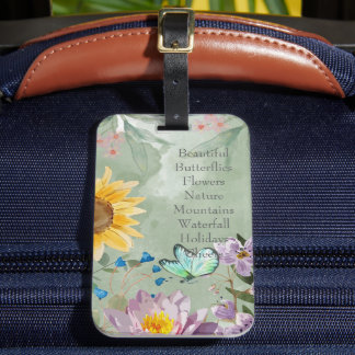 Etiqueta De Bagagem Pretty watercolor artwork with beautiful messages
