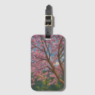 Etiqueta De Bagagem Primavera - Árvore do Flor e Pintura do Céu Azul