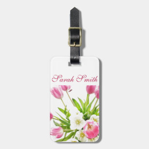 Etiqueta De Bagagem Primavera Tulips Buquê personalizável