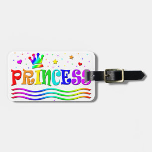 Etiqueta De Bagagem Princesa bonito Tiara do arco-íris do clipart dos