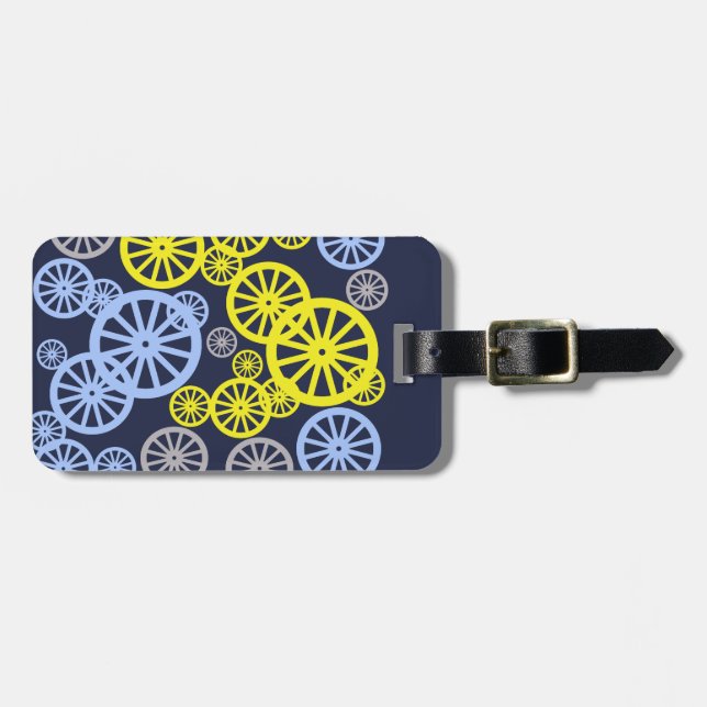 Etiqueta De Bagagem Produto Funky Happy Wheel Circle (Frente Horizontal)