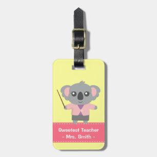 Etiqueta De Bagagem Professor Apreciado Urso Coala Fofo Personalizado