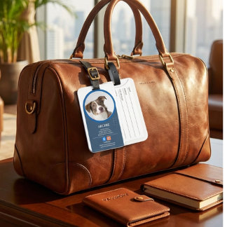 Etiqueta De Bagagem Profissionalmente Pawsomely: Foto de Cachorro em M