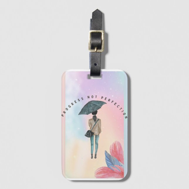 Etiqueta De Bagagem Progresso Não Perfeição (Frente Vertical)
