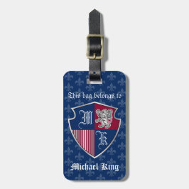Etiqueta De Bagagem Protetor de prata do emblema do monograma da