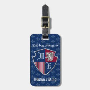 Etiqueta De Bagagem Protetor de prata do emblema do monograma da