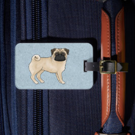 Etiqueta De Bagagem Pug de cor de corça Design de raças de cães Mops A