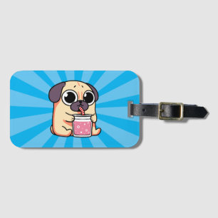 Etiqueta De Bagagem Pug Gato