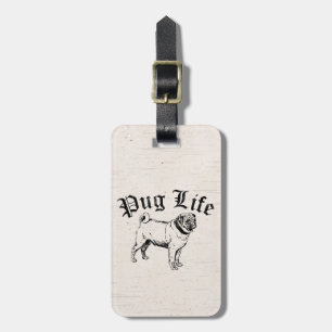 Etiqueta De Bagagem Pug Life Funny Dog Gangster