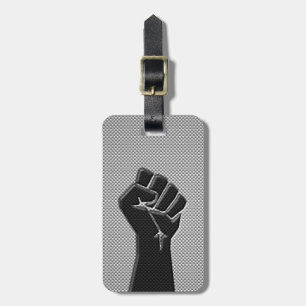 Etiqueta De Bagagem Punho moderno da solidariedade no estilo da fibra