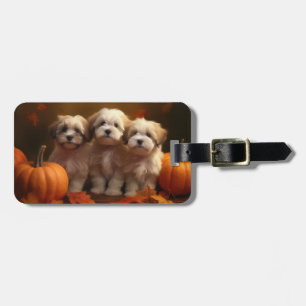 Etiqueta De Bagagem Puppy Autumn Delight Pumpkin