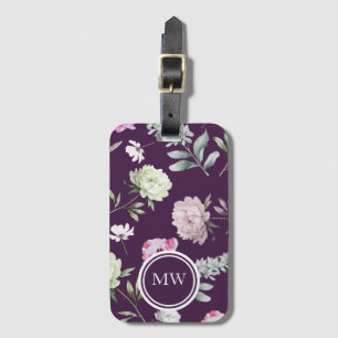 Etiqueta De Bagagem Purple Floral