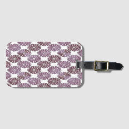 Etiqueta De Bagagem Purple floral damask on white