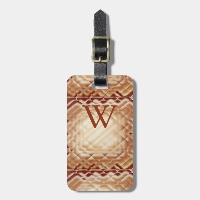 Etiqueta De Bagagem Quadrado Dimensional-Vermelho-W (Frente Vertical)