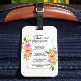 Etiqueta De Bagagem Quadro Geométrico Floral Psalm 121