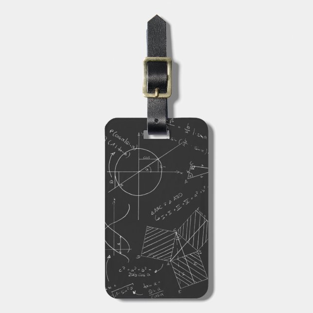 Etiqueta De Bagagem Quadro-negro da matemática (Frente Vertical)