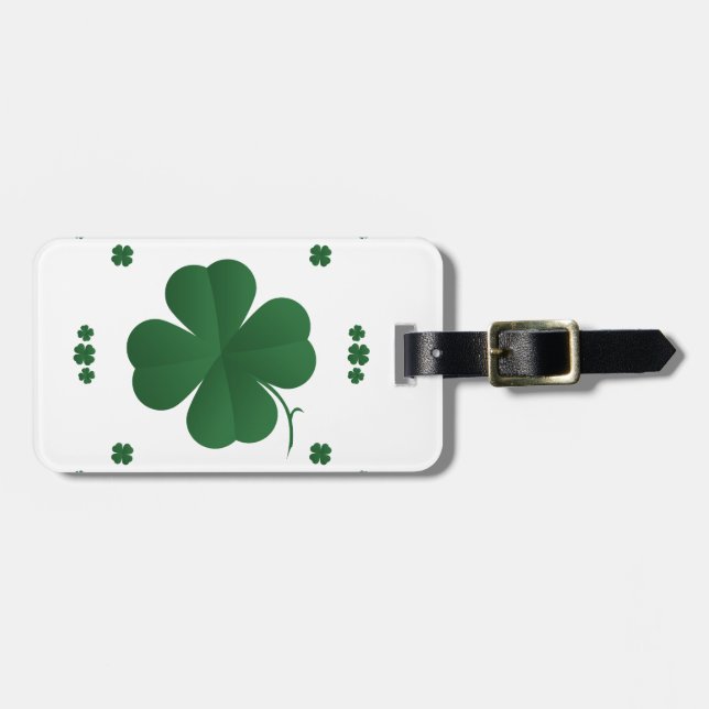 Etiqueta De Bagagem Quatro Clovers Folha (Frente Horizontal)