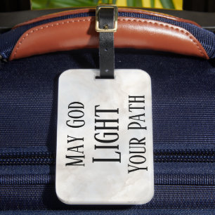 Etiqueta De Bagagem Que Deus Ilumine Seu Caminho Viagens Seguras Crist