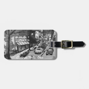 Etiqueta De Bagagem Quedas pretas & brancas do desgosto, Tag da