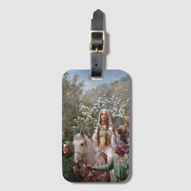 Etiqueta De Bagagem Queen Guinevere's Maying (by John Collier) (Frente Vertical)