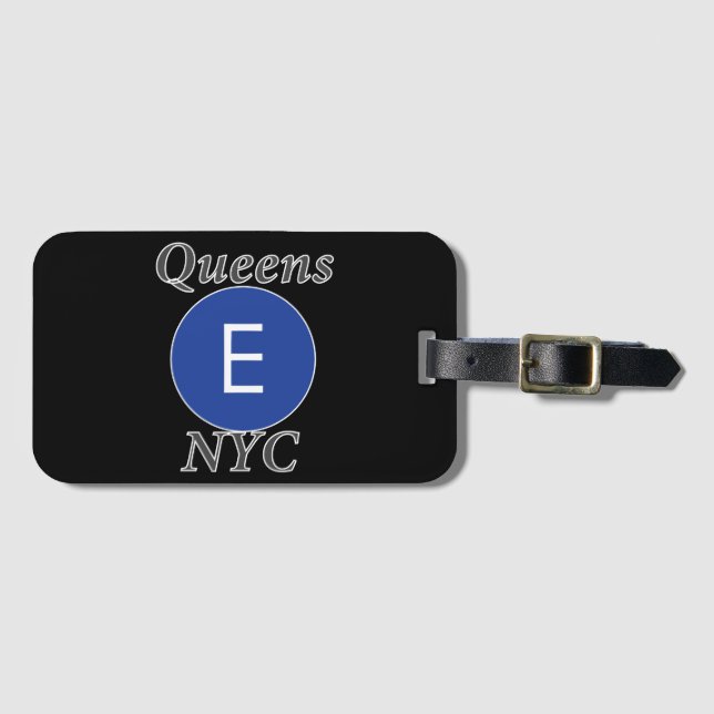 Etiqueta De Bagagem Queens NYC E Train (Frente Horizontal)