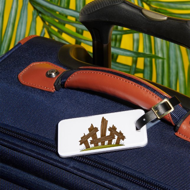 Etiqueta De Bagagem Quintal Russo De Cerca De Madeira Quebrada (Criador carregado)