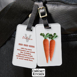 Etiqueta De Bagagem Quirky Amigurumi Minimalist Crochet Carrots Name