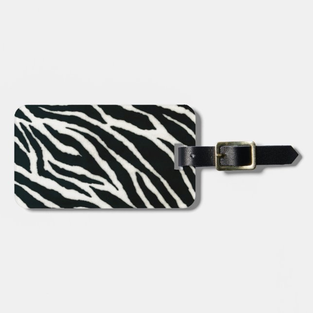 Etiqueta De Bagagem RAB Rockabilly Zebra Imprime Preto e Branco (Frente Horizontal)