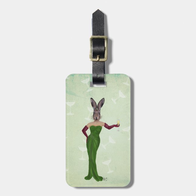 Etiqueta De Bagagem Rabbit Green Sress 3 (Frente Vertical)