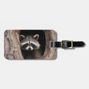Etiqueta De Bagagem Racoon na Caverna das Árvores