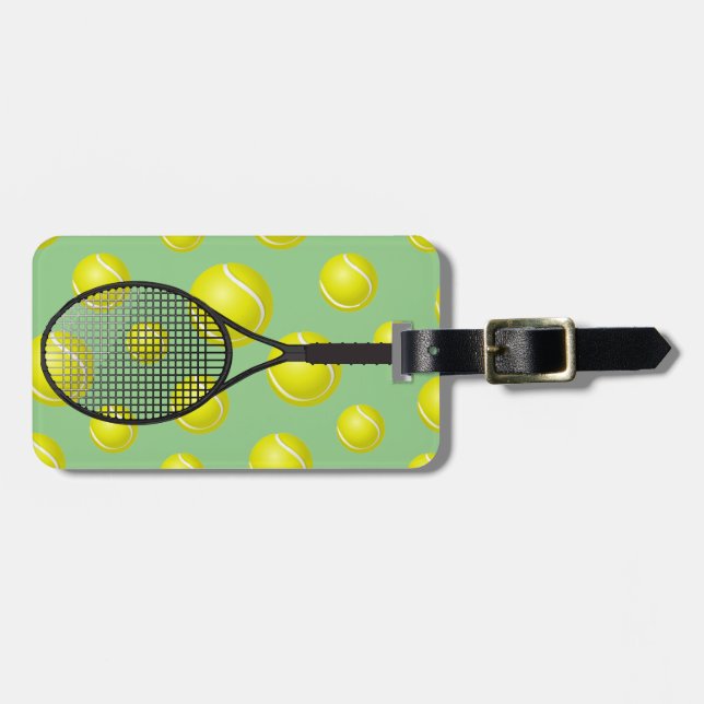 Etiqueta de Bagagem Racquet Design (Frente Horizontal)